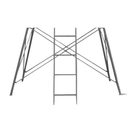 Trophy Treestands D-Lux 5' Ladder Extension, front view of tower frame with ladder on white background