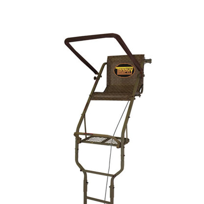 Trophy Treestands Hornet ladder stand upper section showing seat, shooting rail and platform