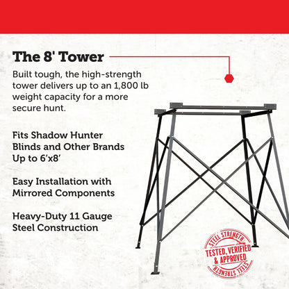 Shadow Hunter 8' Premium Ladder & Tower Platform - Made in the USA!