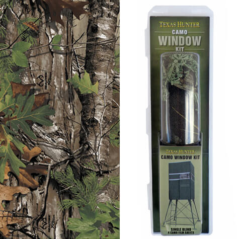 Camo Window Film Kit for Texas Hunter Single 4x4 Hunting Blinds, (4) Sheets