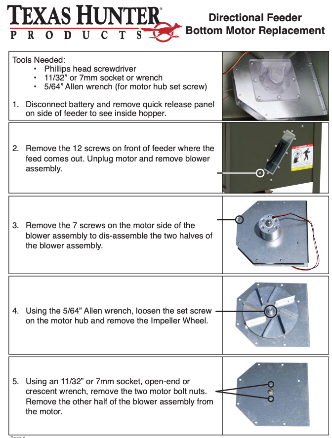 Bottom Replacement Motor