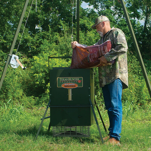 TF300EZLFT: Texas Hunter 300 lb. Trophy Deer Feeder with EZ Lift System