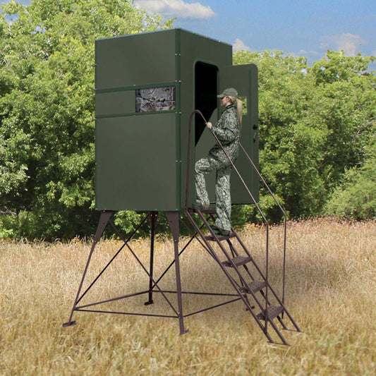 FDB4: Texas Hunter Xtreme Deer Blind Single 4' x 4' with Full Door and 4 Foot Tower