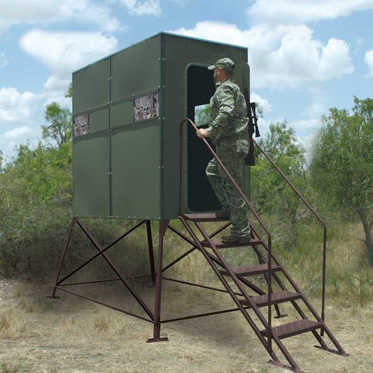 FDDB4: Texas Hunter Xtreme Deer Blind Double 4' x 8' with Full Door and 4 Foot Tower