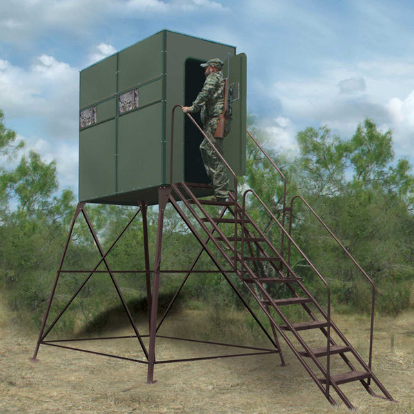Texas Hunter Xtreme Deer Blind 4' x 8' with Full Door and 8' Tower